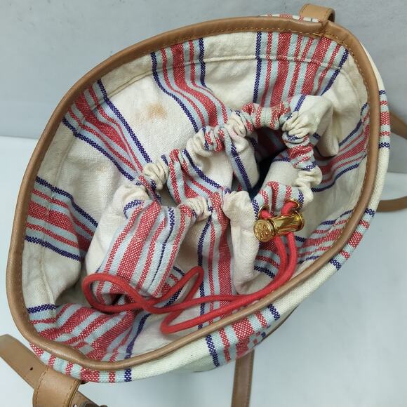 Tory Burch Multicolor Stripes Bucket Drawstring Crossbody Bag - Picture 10 of 16